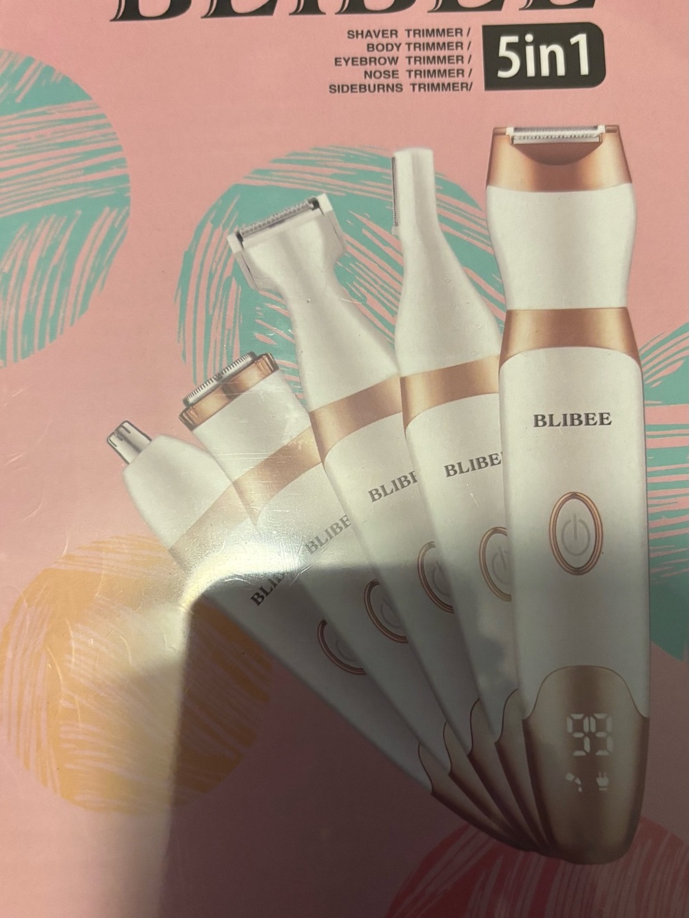 5-in-1 Women’s Electric Trimmer — White and Gold